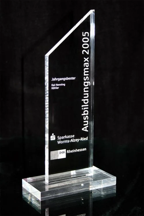 Customize Ad-211 Clear Laser Engraved Acrylic Hot Press Trophy Plaque