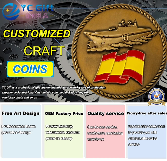 Custom Zinc Alloy Antique Sliver Bronze Eco-Friendly Challenge Coin Commemorate Military Navy A15 Honor Award Trophy Metal Coins Supplies Airplane Model Badge