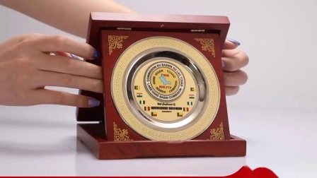 Placa comemorativa de troféu de metal dourado retangular de alta qualidade personalizada liga de zinco placa comemorativa de lembrança