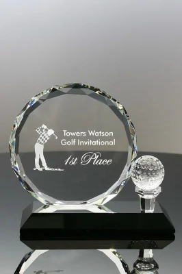 Prêmio Optic Crystal Golf para Troféu de Reconhecimento de Funcionário Corporativo (# 5756)