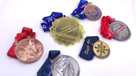 Bastão de caminhada de ouro personalizado antigo liga de zinco medalha e troféu medalhão de futebol