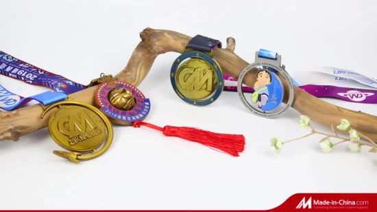 Cordão Personalizado de Fábrica de Alta Qualidade 3D Personalizado Powerlifting Maratona Correndo Medalhas com Fita Antiga Medalha de Esporte de Metal Dourado