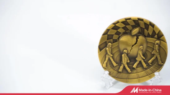 Moeda Hidráulica de Liga de Zinco Estilo Personalizado com Caixa de Madeira Pêra Placa de Lembrança Personalizada